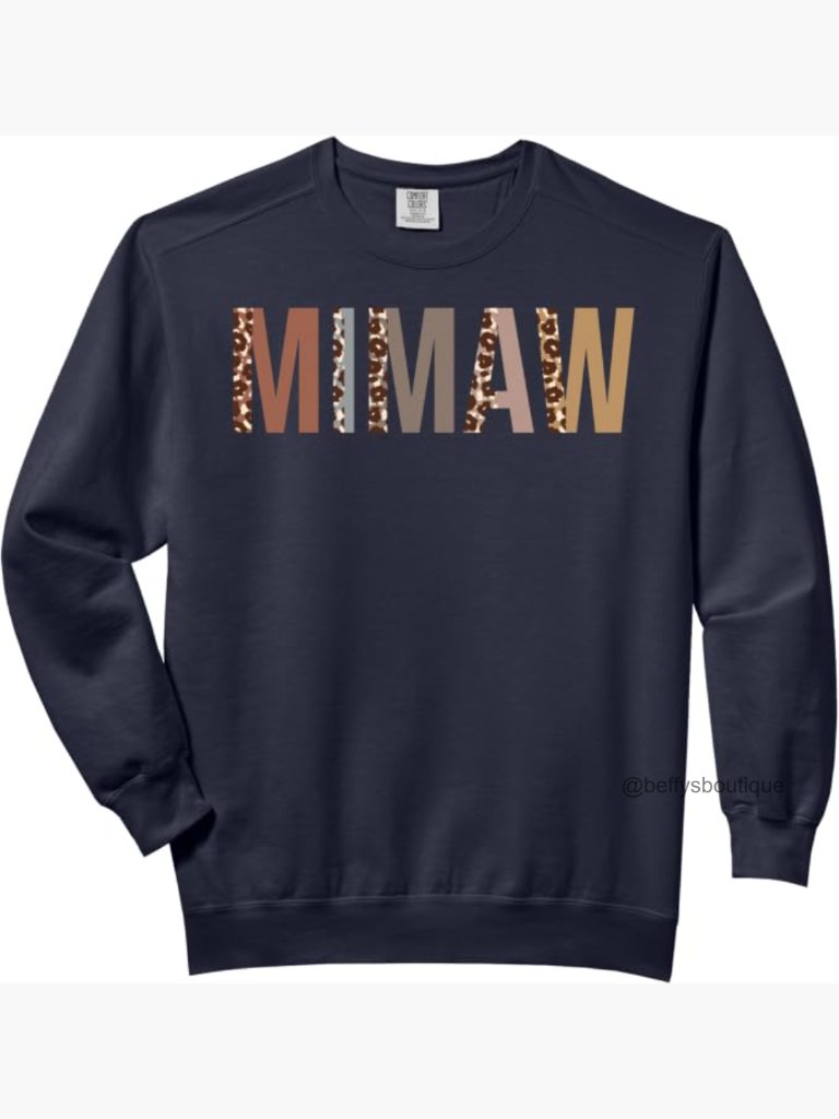 Adult Crew Neck Sweatshirt - Leopard Print Mom Grandma Funny